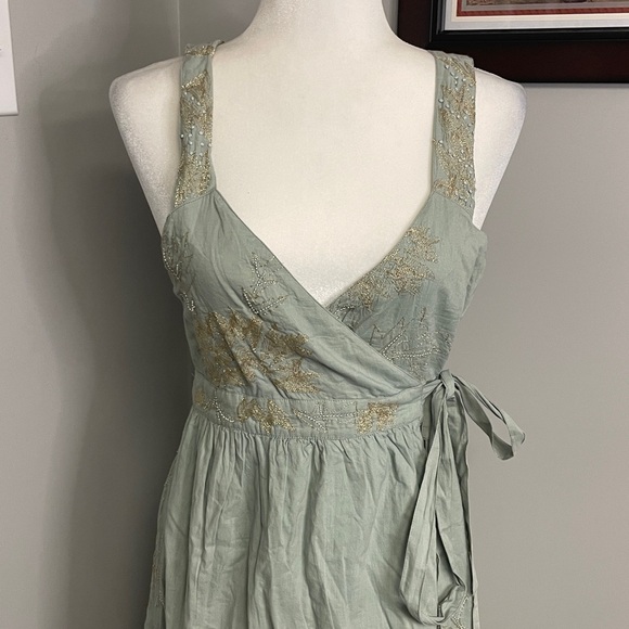 Antik Batik Womens Sundress Embroidered embellished NWT Green Blue Large - Picture 2 of 8